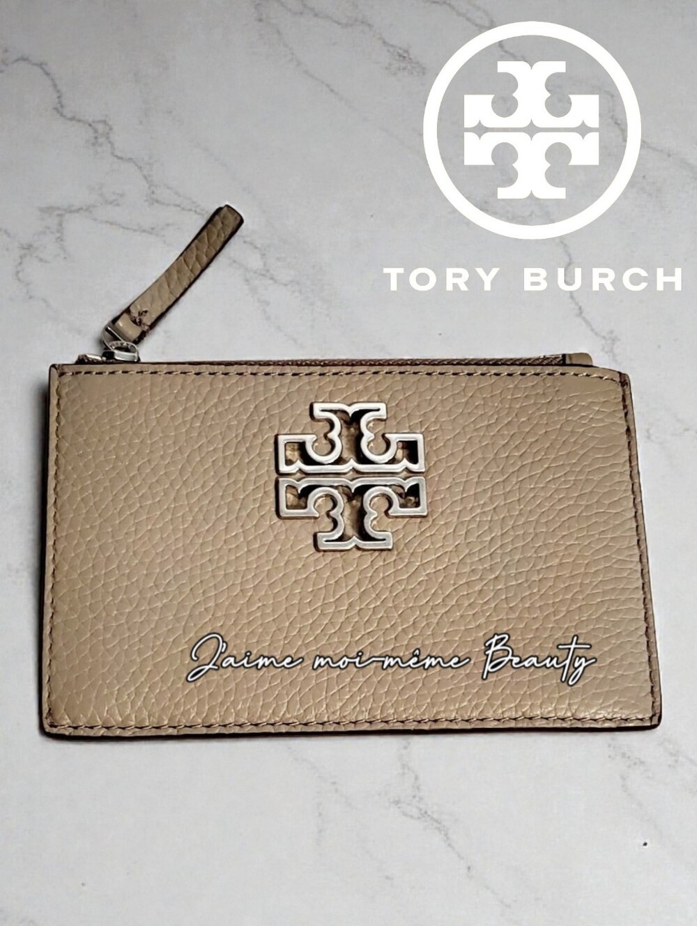 Tory Burch Slim Wallet French Gray With Silver Hardware - New - Picture 2 of 5